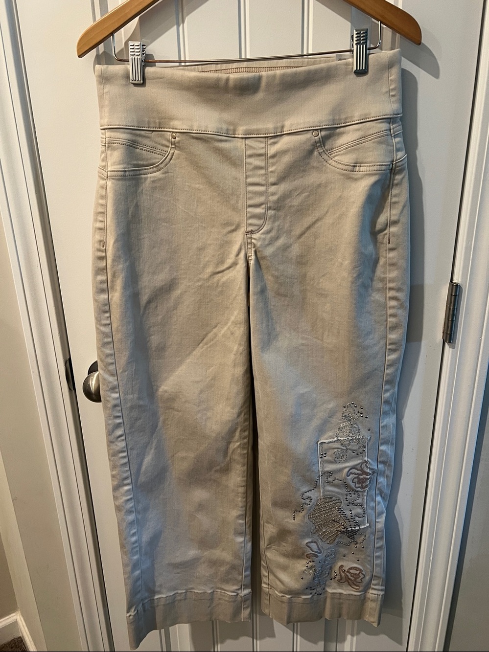 Chicos perfect stretch pull on Embroidered Pants Size 0.5 or 6